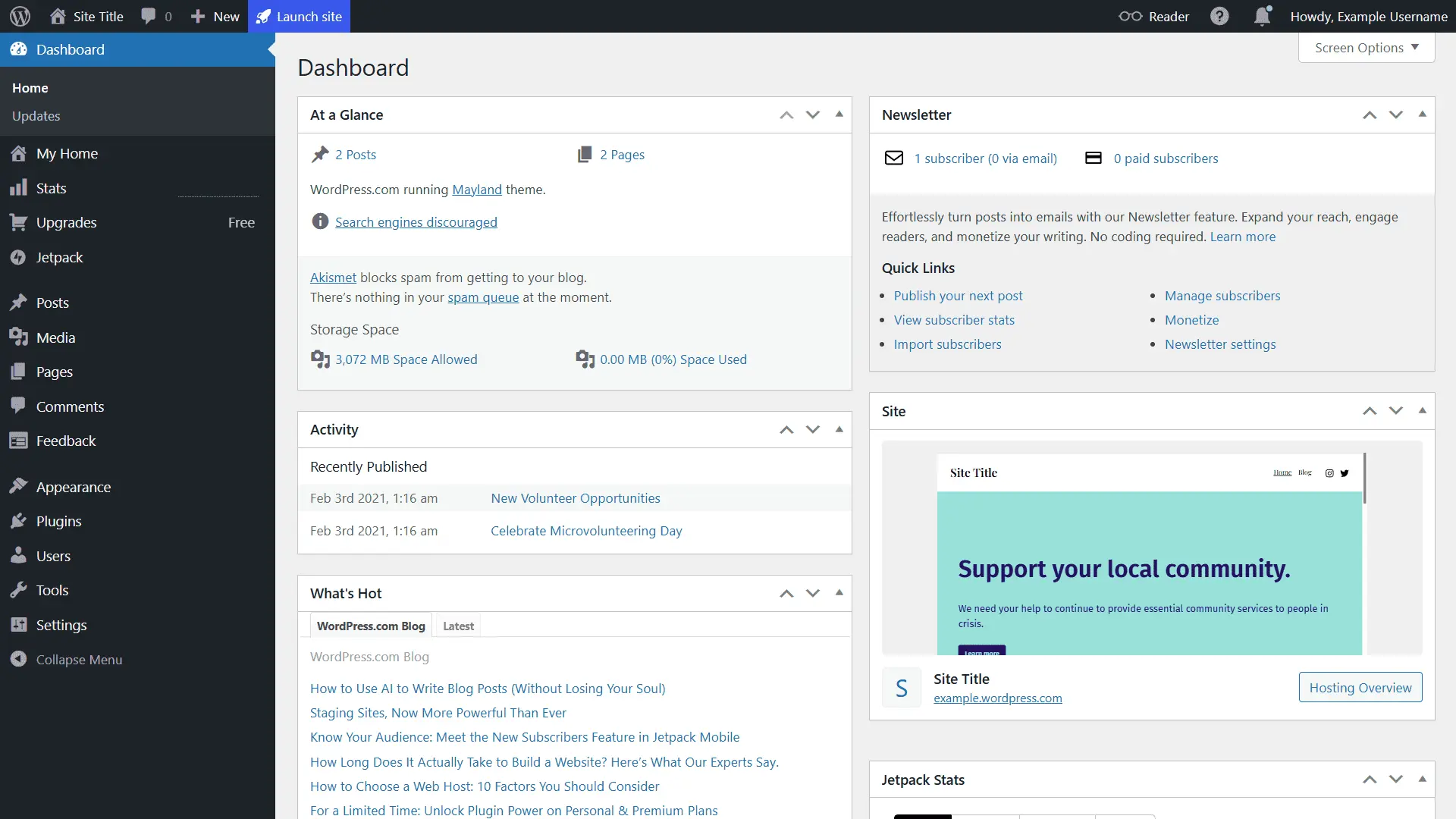 Izgled WordPress admin panela